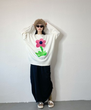 White Floral Knit #241242